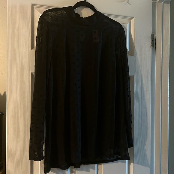 Brand new Lane Bryant sheer black top with hearts. - Picture 2 of 3